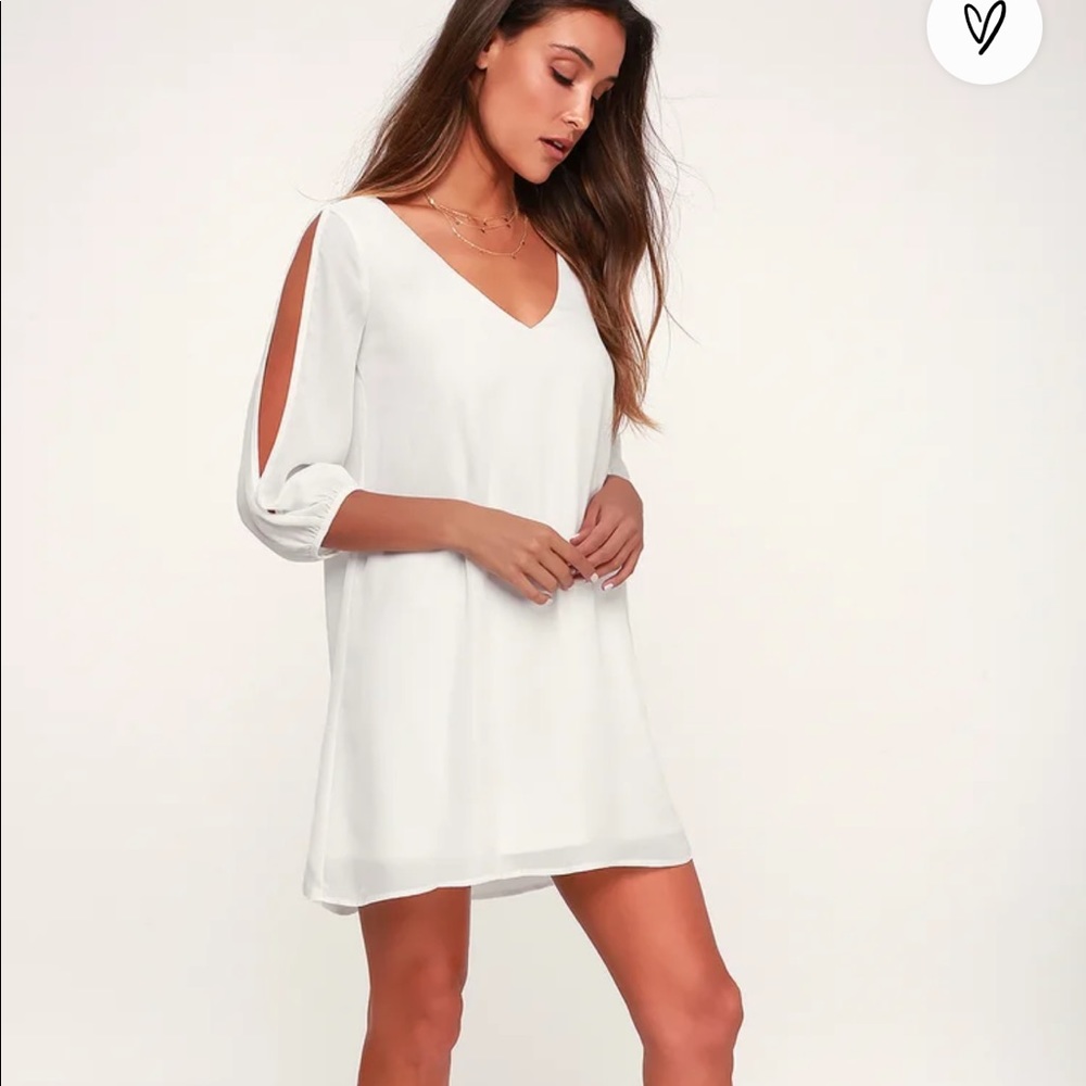 Lulus Shifting Dears White Long Sleeve Dress. XS.